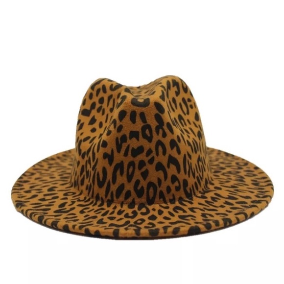 SOLD OUT Leopard Animal Print Wool Felt Fedora Hat - Picture 2 of 5